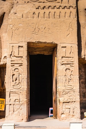 Entrance of the Small Temple of Nefertari, Abu Simbel, Egyptの写真素材