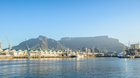 CAPE TOWN, SOUTH AFRICA - FEB 22, 2013: Boats in the harbour of Cape Town, South Africa. Cape town is the most popular international touristic destination in Africaのeditorial素材