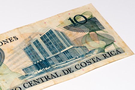 10 Costa Rican colones bank note. Colones is the national currency of Costa Ricaの写真素材