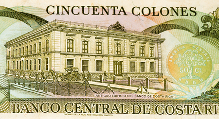 50 Costa Rican colones bank note. Colones is the national currency of Costa Ricaの写真素材