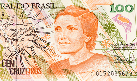 100 Brasilian cruzeiro bank note. Cruzeiro is the former currency of Brasilの写真素材