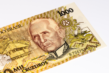 1000 Brasilian cruzeiro bank note. Cruzeiro is the former currency of Brasilの写真素材