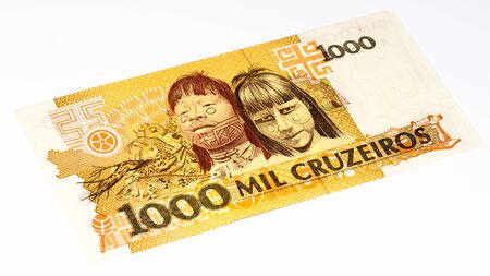 1000 Brasilian cruzeiro bank note. Cruzeiro is the former currency of Brasilの写真素材