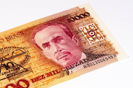 10000 Brasilian cruzeiro bank note. Cruzeiro is the former currency of Brasilの写真素材