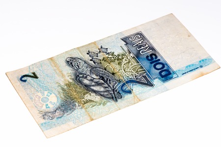 2 Brasilian reals bank note. Real is national currency of Brasil