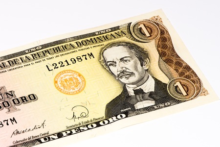 One peso oro bank note of the Domenican Repulic made in 1988の写真素材