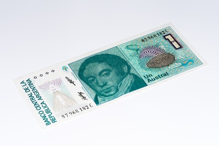 1 Argentinian austral bank note. Argentinian austral is the former currency of Argentinaの写真素材