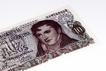 10 Argentinian peso bank note. Argentinian peso is the national currency of Argentinaの写真素材