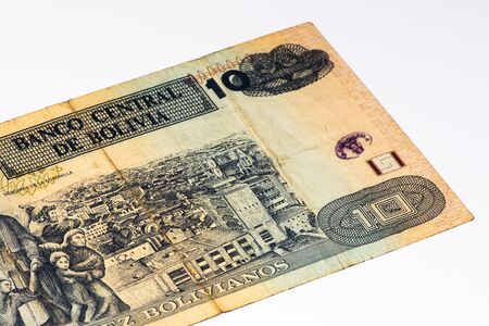 10 bolivianos bank note. Bolivianos is the national currency of Boliviaの写真素材