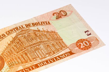 20 bolivianos bank note. Bolivianos is the national currency of Boliviaの写真素材