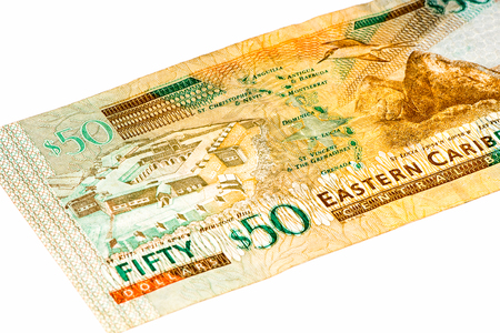 50 Eastern Caribbean dollars bank note.