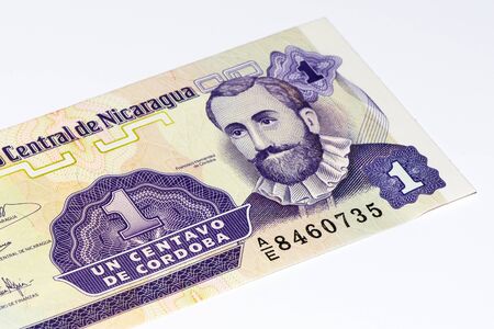 1 centavo de cordoba bank note. Centavo de cordoba is the national currency of Nicaraguaの写真素材