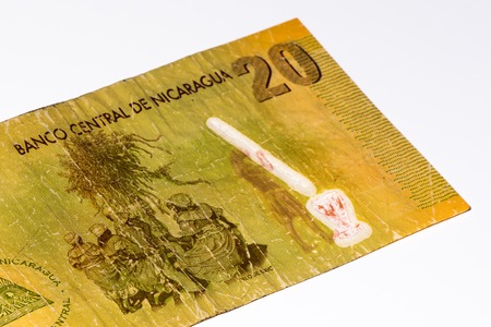 20 Cordobas bank note. Cordoba is the national currency of Nicaraguaの写真素材