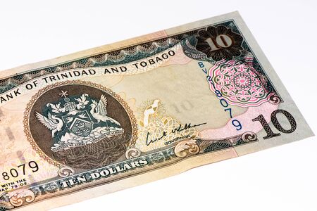 10 Trinidad and Tobago dollar bank note. Trinidad and Tobago is the national currency of this countryの写真素材