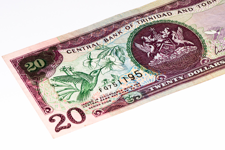 20 Trinidad and Tobago dollar bank note. Trinidad and Tobago is the national currency of this countryの写真素材