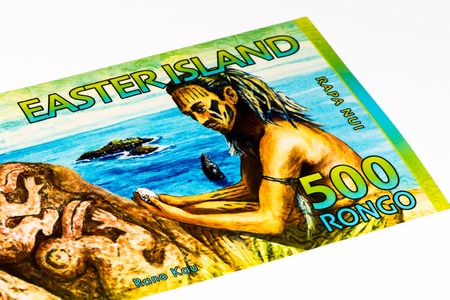 500 rongos billet of the Easter Island, equal to 1 US dollarの写真素材