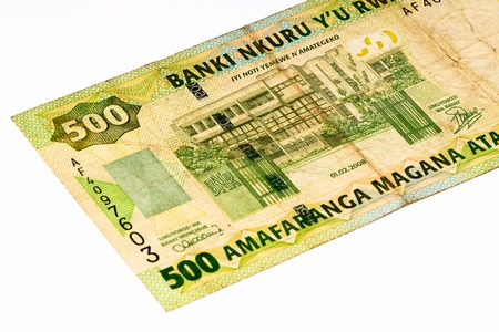 500 Rwandan francs of Rwanda. Rwandan francs is the national currency of Rwandaの写真素材