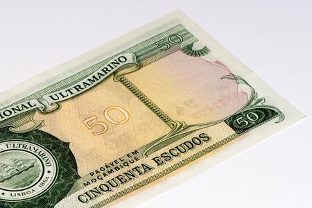 50 Mozambican escudos bank note. Mozambican escudo is former currency of Mozambique