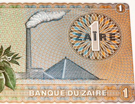1 Zaire bank note. Zaire is the national currency of Zaireの写真素材