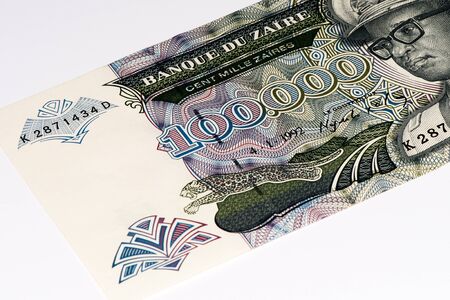 100000 Zaire bank note. Zaire is the national currency of Zaireの写真素材