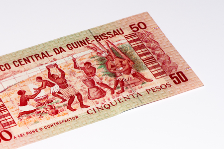 50 pesos bank note of Guine Bissau. Peso is the former currency of Guine Bissauの写真素材