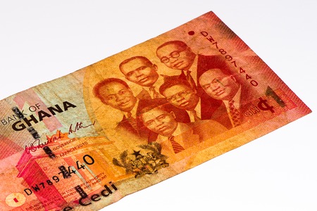 1 Ghana cedi bank note. Ghana cedi is the national currency of Ghanaの写真素材