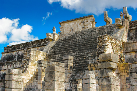Ruins in Chichen Itza, a large pre-Columbian city built by the Maya civilization. Mexico
