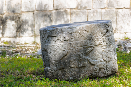 Brocken piece of the Chichen Itza, a large pre-Columbian city built by the Maya civilization. Mexicoの写真素材