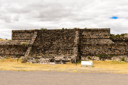 Platform of the Avenue of the Dead of Teotihuacan, site of many Mesoamerican pyramids built in the pre-Columbian Americas. UNESCO World Heritageの写真素材