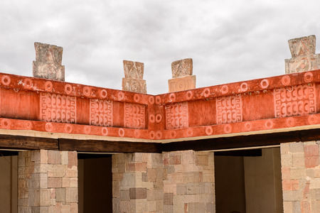 Courtyard of the Palacio de Quetzalpapalotl, Teotihuacan, site of many Mesoamerican pyramids built...