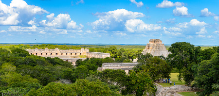 Uxmal ruins in the jungle, an ancient Maya city of the classical period. One of the most important...