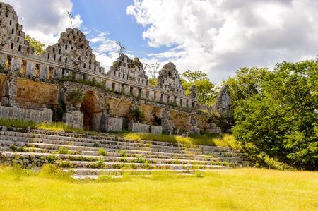 House of the doves, Uxmal, an ancient Maya city of the classical period. One of the most important archaeological sites of Maya cultureの写真素材