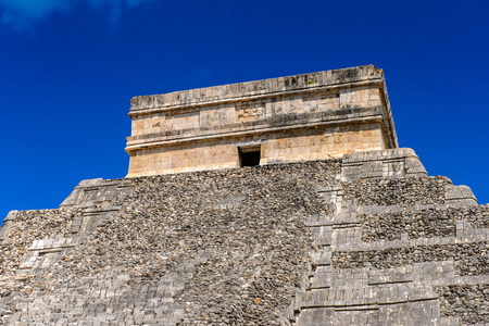 El Castillo (Temple of Kukulcan),  a Mesoamerican step-pyramid, Chichen Itza. It was a large...