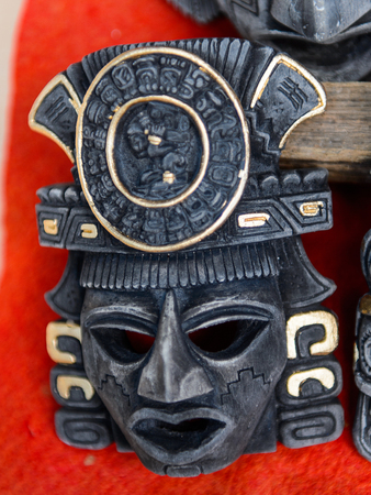 Mask, Authentic handcraft souvenirs of maya civilisationの写真素材