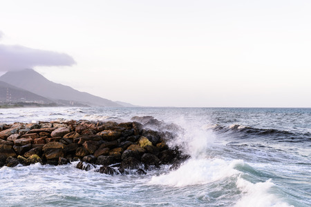 Carribean coast landscape of the Isla Margarita, Venezuelaの写真素材