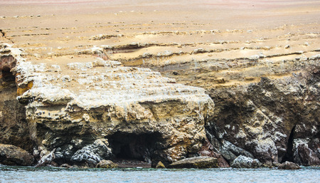 Rocks of Ballestas Islands, a group of small islands near the town of Paracas, Peru, South Americaの写真素材