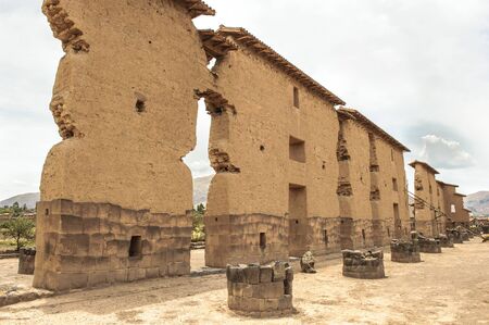 Ruins of the Wiracocha Temple, Cusco Region, Peru, South Americaの写真素材