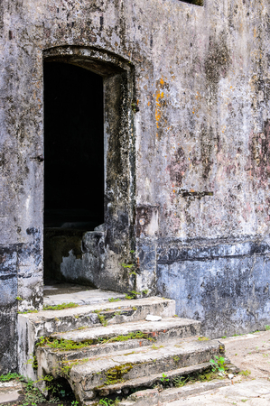 Abandonned cells in the Prison in Saint Laurent du Maroni, French Guiana, South Americaの写真素材