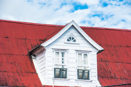 House in the  historic city of Paramaribo, Suriname. The historic inner city of Paramariboの写真素材