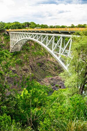 Bridge at the Victoria Falls, Zambezi River, Zimbabwe and Zambiaの写真素材