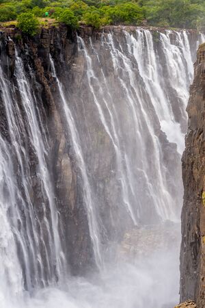 Scenic view of the Victoria Falls, Zambezi River, Zimbabwe and Zambiaの写真素材