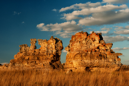 Rock in Madagascar, Africa. Sunset in Africaの写真素材