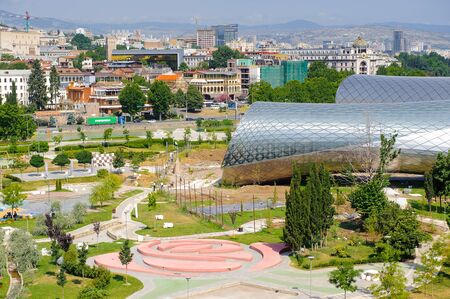 TBILISI, GEORGIA - JULY 18, 2014:  Panorama of Tbilisi, Georgia. Tbilisi is the capital and the largest city of Geogia with 1,5 mln people populationのeditorial素材