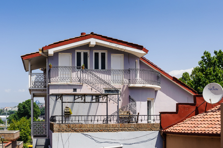 TBILISI, GEORGIA - JULY 18, 2014: Architecture of the Old Town of Tbilisi. Tbiisi is the capital of Georgia and the largest city in Georgiaのeditorial素材