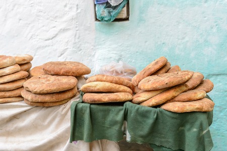 Traditional cakes to sell in Moulay Idriss, the holy town in Morocco, named after Moulay Idriss I arrived in 789 bringing the religion of Islamの写真素材
