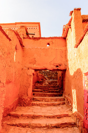 Part of Kasr of Ait Benhaddou, a fortified city, the former caravan way from Sahara to Marrakech.の写真素材