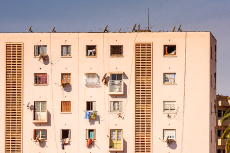 Bab Mansour Gate and El Hedime Place in Meknes, a city in Morocco which was founded in the 11th century by the Almoravids as a military settlementの写真素材