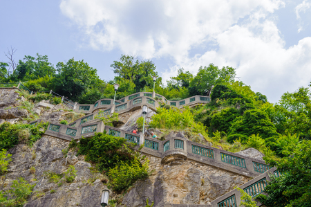 Schlossberg (Castle Hill), mountain in Graz. Part of the UNESCO World heritage in Graz, Austriaのeditorial素材