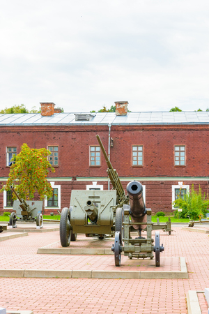 Cannons of the Brest Fortress, Brest, Belarus. It is one of the Soviet World War II war monuments commemorating the Soviet resistance against the German invasion on June 22, 1941のeditorial素材