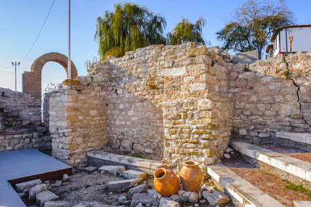Ruins of the Old town of Nesebar, Bulgaria, Bulgarian Black Sea Coast.の写真素材